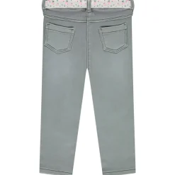 Rechtdoor jeans met bloemensluiting voor babymeisjes