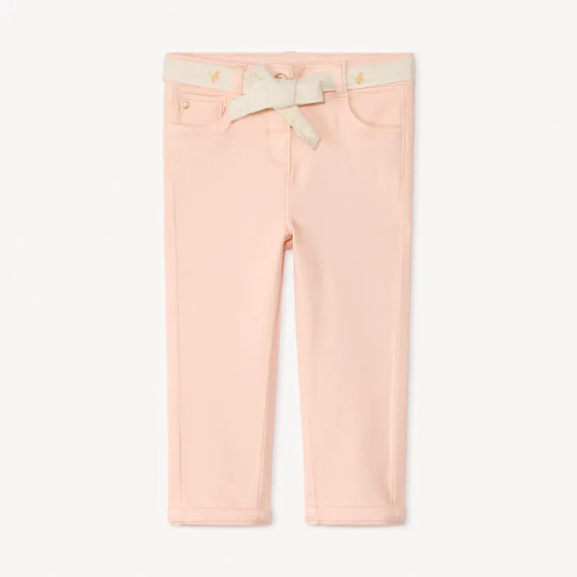 Rechtdoorstoot jeans met strikceintuur meisjes.