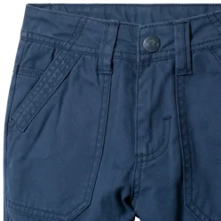 Rechte broek in twill met fleecevoering, jongens