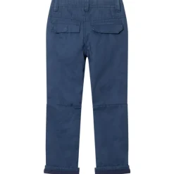 Rechte broek in twill met fleecevoering, jongens