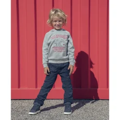 Rechte broek in twill met fleecevoering, jongens
