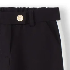 Rechte broek met effen kleur en contrasterende zijstrepen meisjes