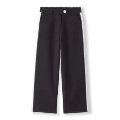 Rechte broek met effen kleur en contrasterende zijstrepen meisjes