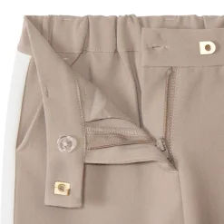 Rechte broek met effen kleur en contrasterende zijstrepen meisjes
