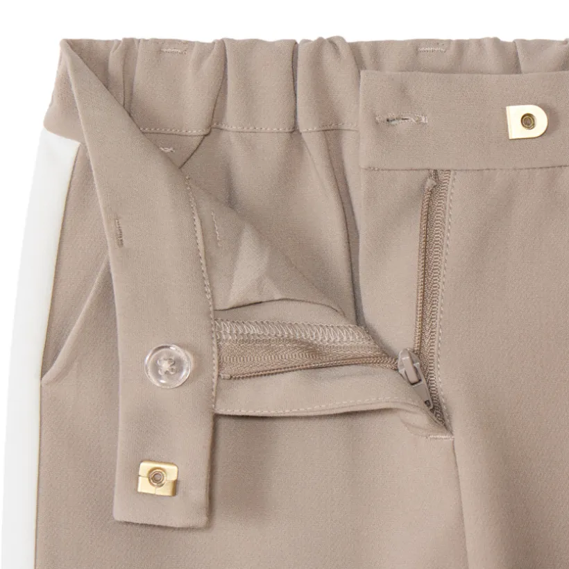 Rechte broek met effen kleur en contrasterende zijstrepen meisjes