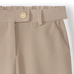 Rechte broek met effen kleur en contrasterende zijstrepen meisjes