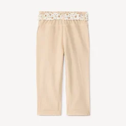 Rechte jeans met bloemenriem voor babymeisje
