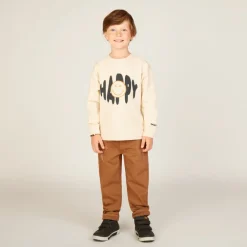 Rechte jeans met een versleten effect en gevoerd jongens