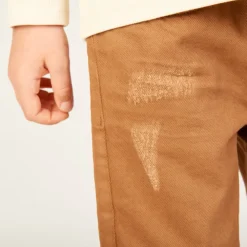 Rechte jeans met een versleten effect en gevoerd jongens