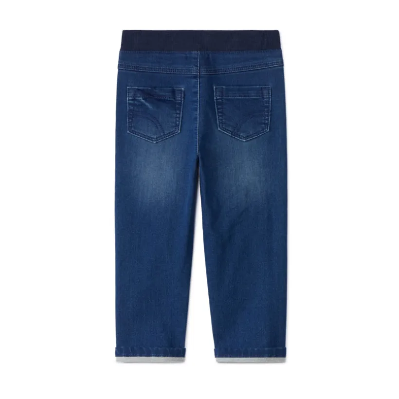 Rechte jeans met elastische taille voor babyjongens