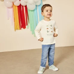 Rechte jeans met elastische taille voor babyjongens