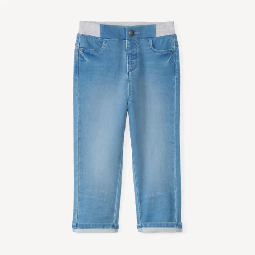 Rechte jeans met elastische taille voor babyjongens
