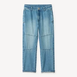 Rechte jeans met inzetstukken jongens