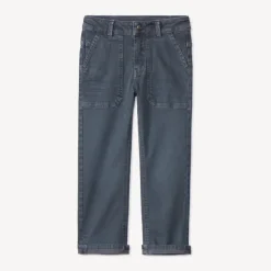 Rechte jeans van overgeverfd effen denim jongens