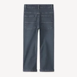 Rechte jeans van overgeverfd effen denim jongens