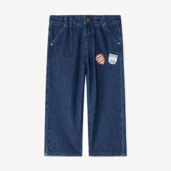 Rechterschijf baby jongensjeans met vintage geborduurde patches