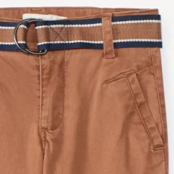 Rechthebbende jongensbroek van katoen met riem