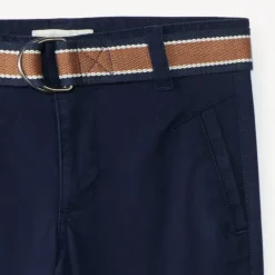 Rechthebbende jongensbroek van katoen met riem