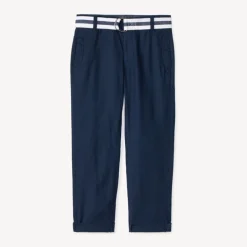 Rechthoekige broek van stof met riem jongens