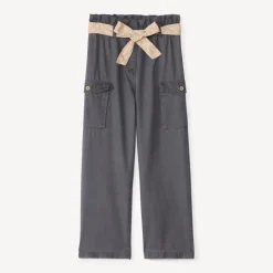 Rechthoekige cargobroek met riem meisjes