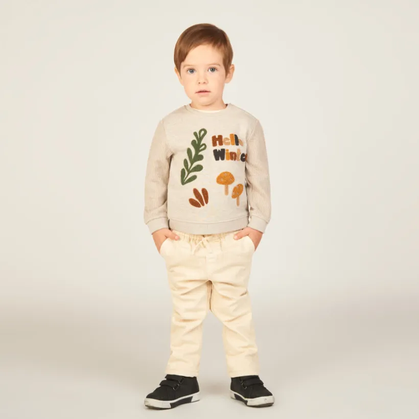 Rechthoekige jeans gevoerd met micropolaire voor babyjongens