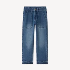 Rechthoekige jeans jongens met Vintage Sport reliëfprint