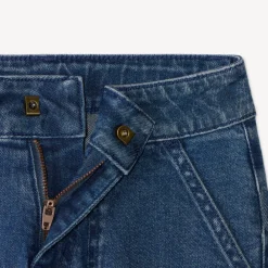 Rechthoekige jeans jongens met Vintage Sport reliëfprint