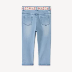 Rechthoekige jeans met knoopriem voor babymeisjes