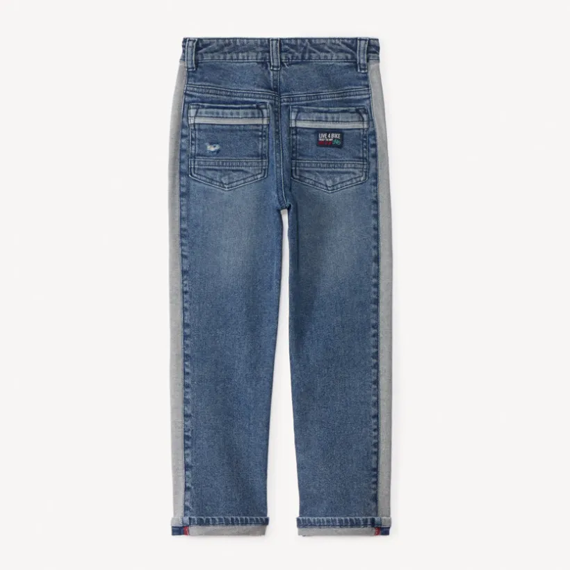Rechthoekige jeans met reliëfprint jongens