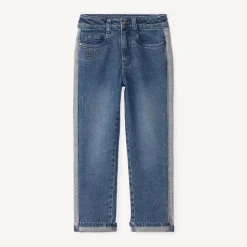 Rechthoekige jeans met reliëfprint jongens