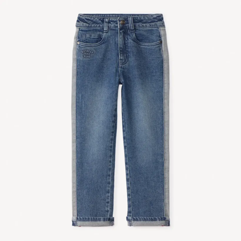 Rechthoekige jeans met reliëfprint jongens