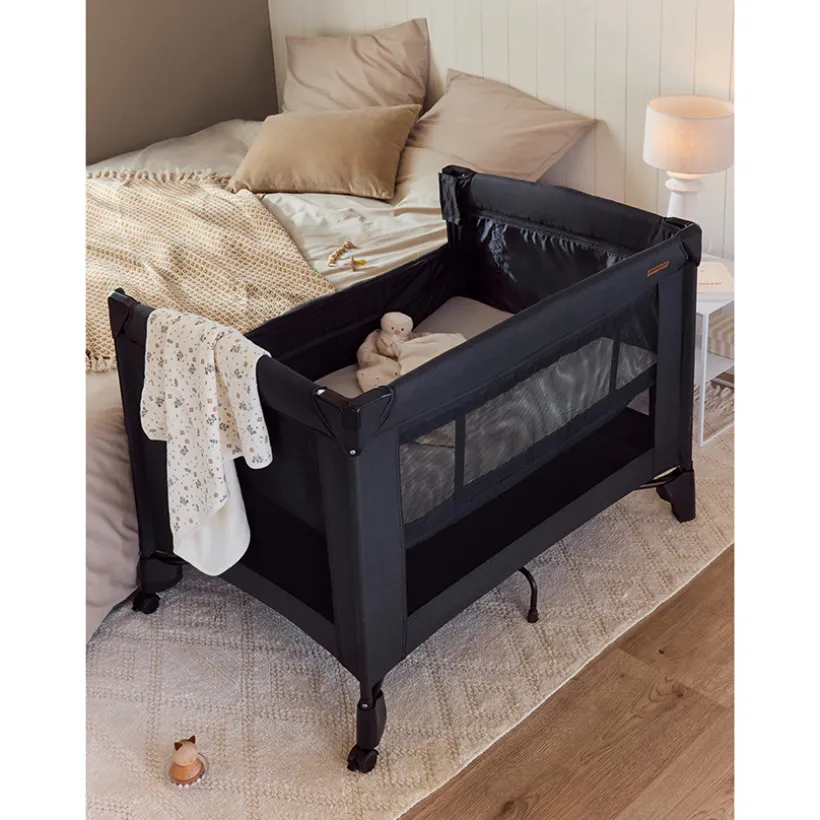 Reisbed met co-sleeper sleepli - Zwart