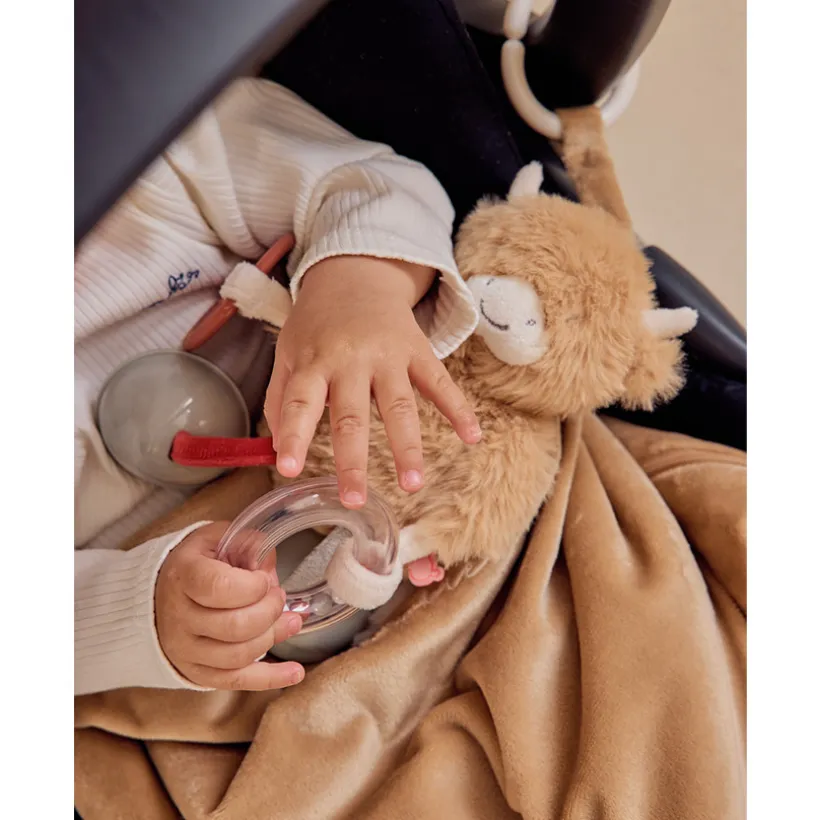 Reisknuffel Koe Fluffy Beige
