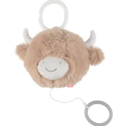 Reisknuffel muzikaal Koe Fluffy Beige
