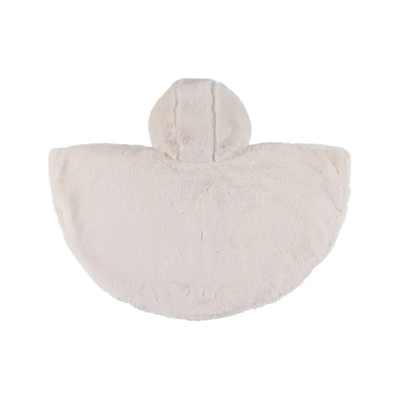 reisponcho van beige nepbont