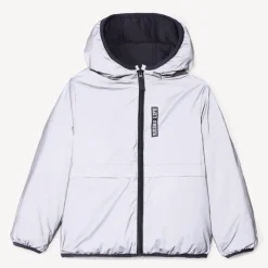 Reversibel gewatteerd reflecterend windjack jongens