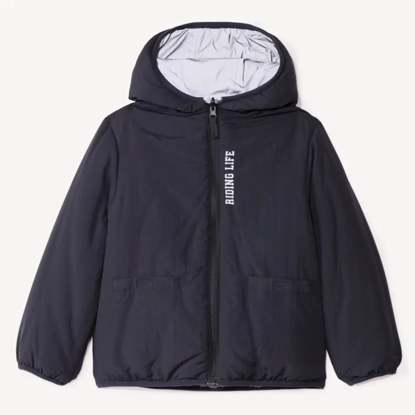 Reversibel gewatteerd reflecterend windjack jongens