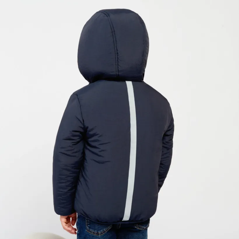 Reversibel gewatteerd reflecterend windjack jongens