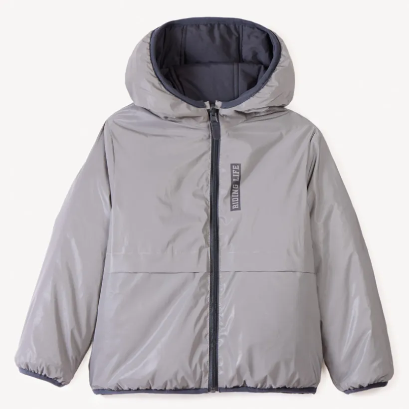 Reversibel gewatteerd reflecterend windjack jongens