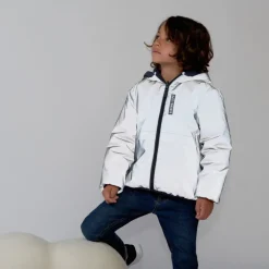 Reversibel gewatteerd reflecterend windjack jongens