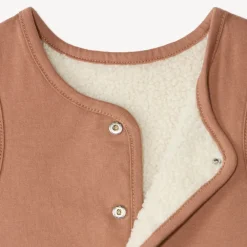 Reversible sleeveless sherpa vest for baby boy