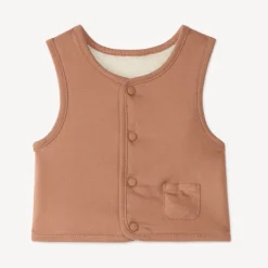 Reversible sleeveless sherpa vest for baby boy