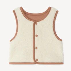 Reversible sleeveless sherpa vest for baby boy