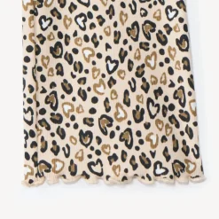 Ribgebreide legging met uitlopende pasvorm en luipaardprint meisjes