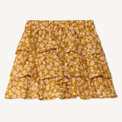 Rimpelrok met kreukeffect en bloemenprint meisjes