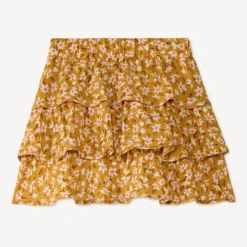 Rimpelrok met kreukeffect en bloemenprint meisjes