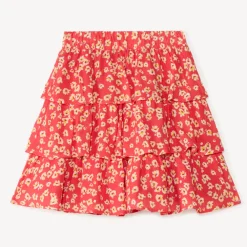 Rimpelrok met kreuk effect en bloemenprint meisjes