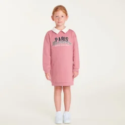 Robe effet sweat voor meisjes met overhemdkraag