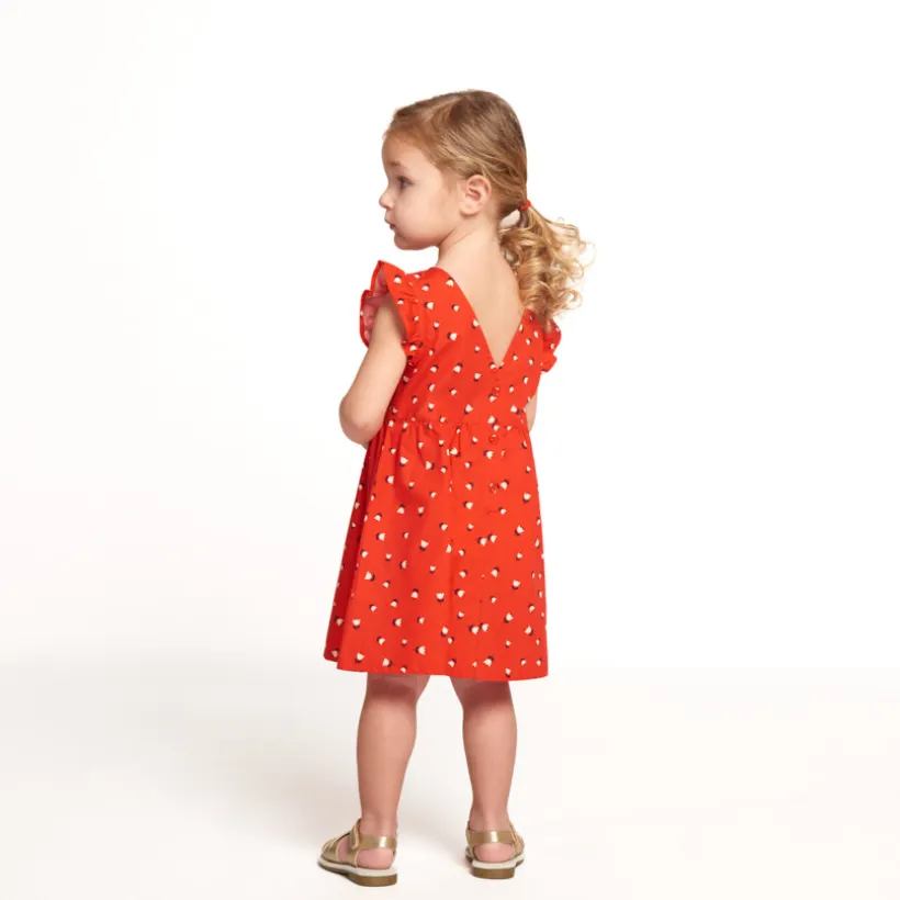 Robe korte mouwen met bloemen voor meisjes