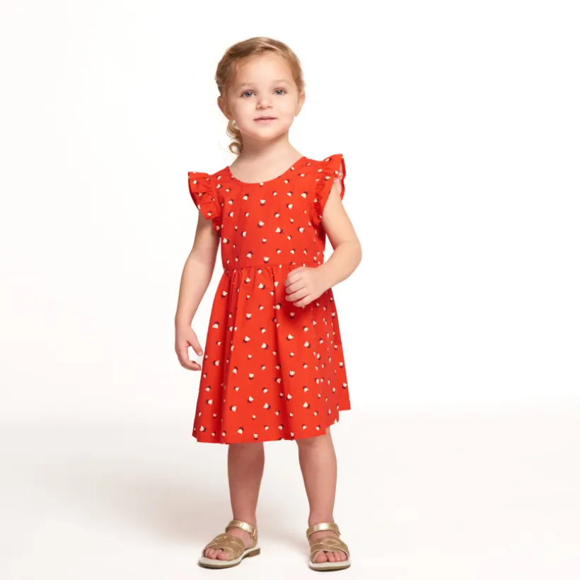 Robe korte mouwen met bloemen voor meisjes